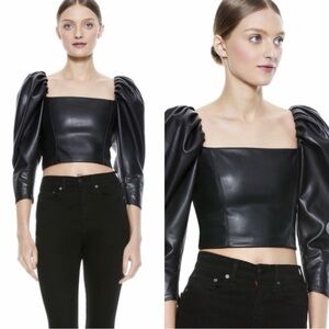 Alice + Olivia vegan leather crop
